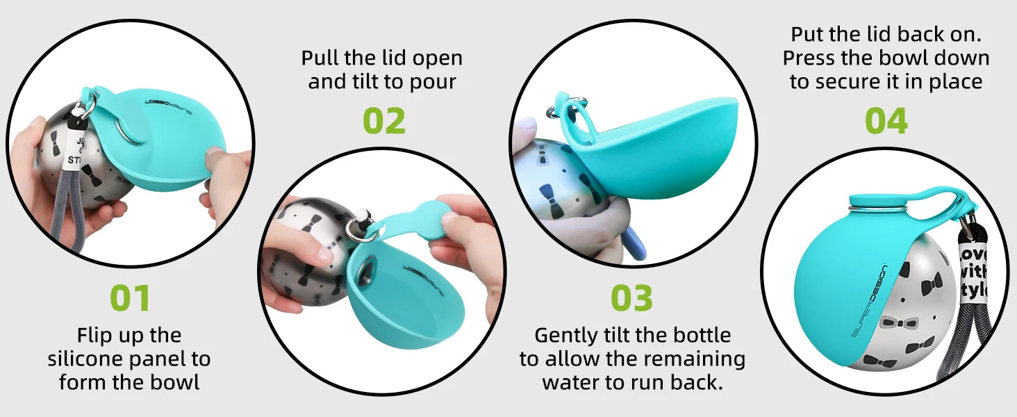 2-in-1 Portable Dog Water Bottle - Leak-Proof Travel Dispenser