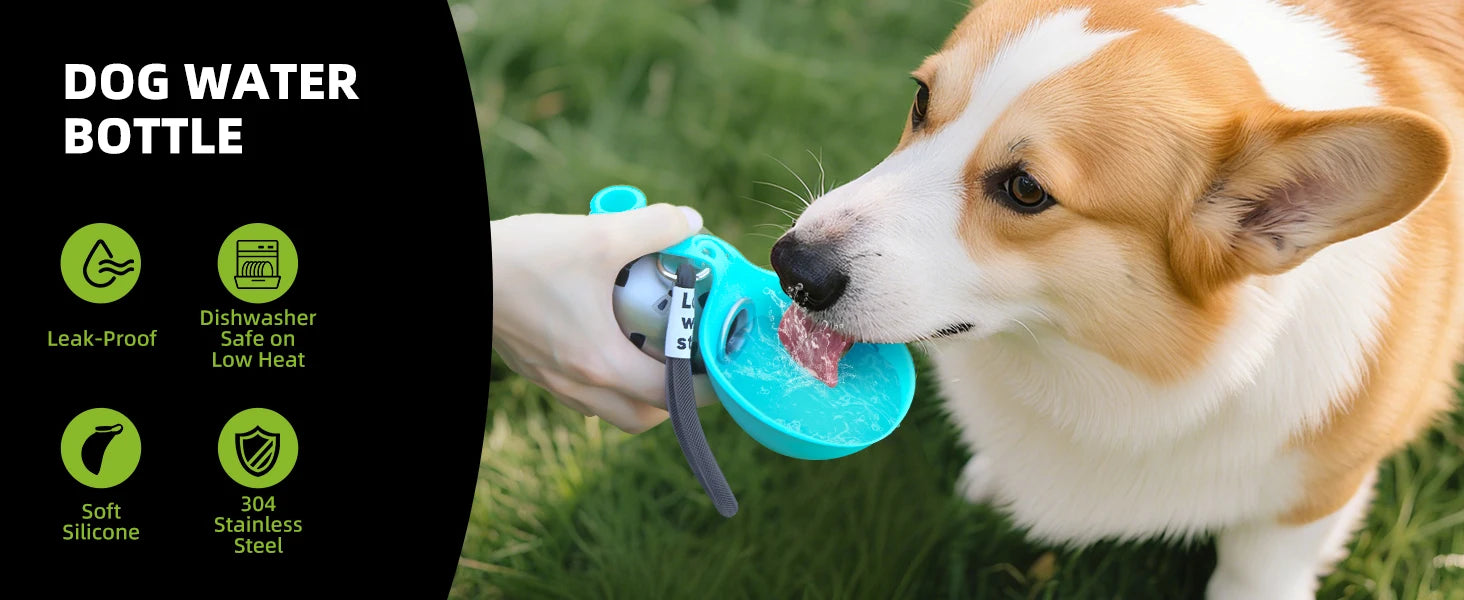 2-in-1 Portable Dog Water Bottle - Leak-Proof Travel Dispenser