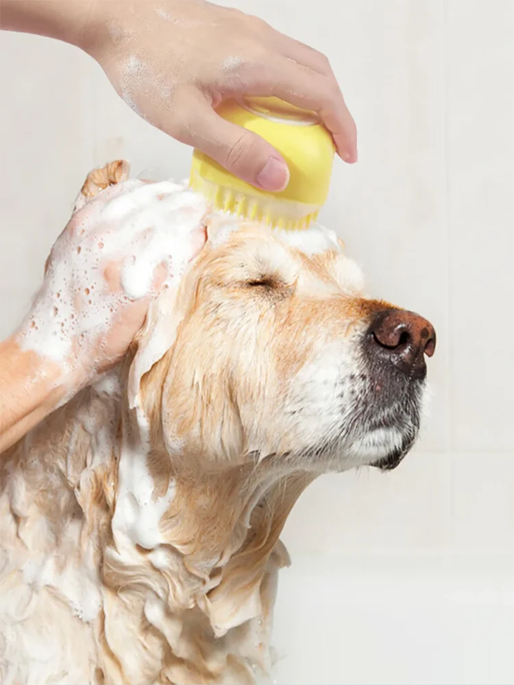 2-in-1 Pet Shower Brush — Soap Dispenser & Massage for Dogs & Cats