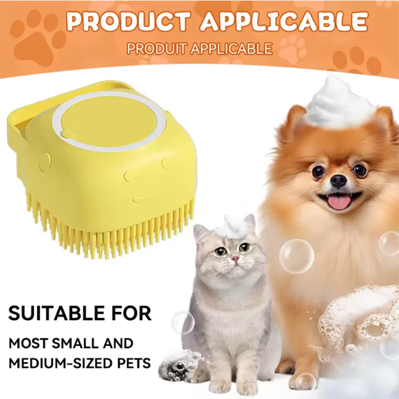 2-in-1 Pet Shower Brush — Soap Dispenser & Massage for Dogs & Cats