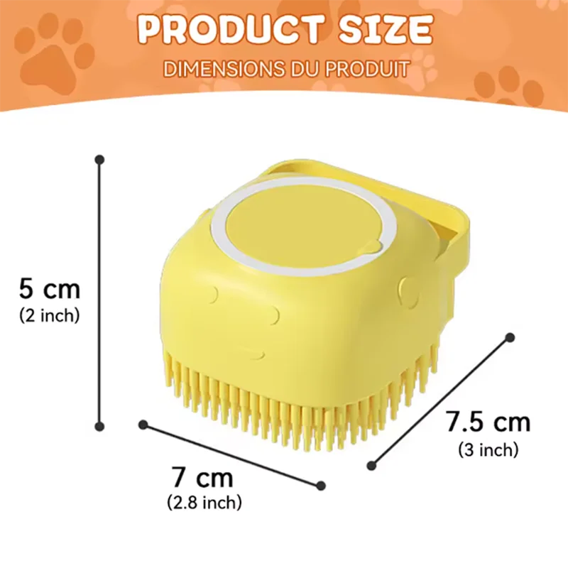 2-in-1 Pet Shower Brush — Soap Dispenser & Massage for Dogs & Cats